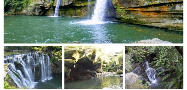 Collage of Waterfalls around Pingxi